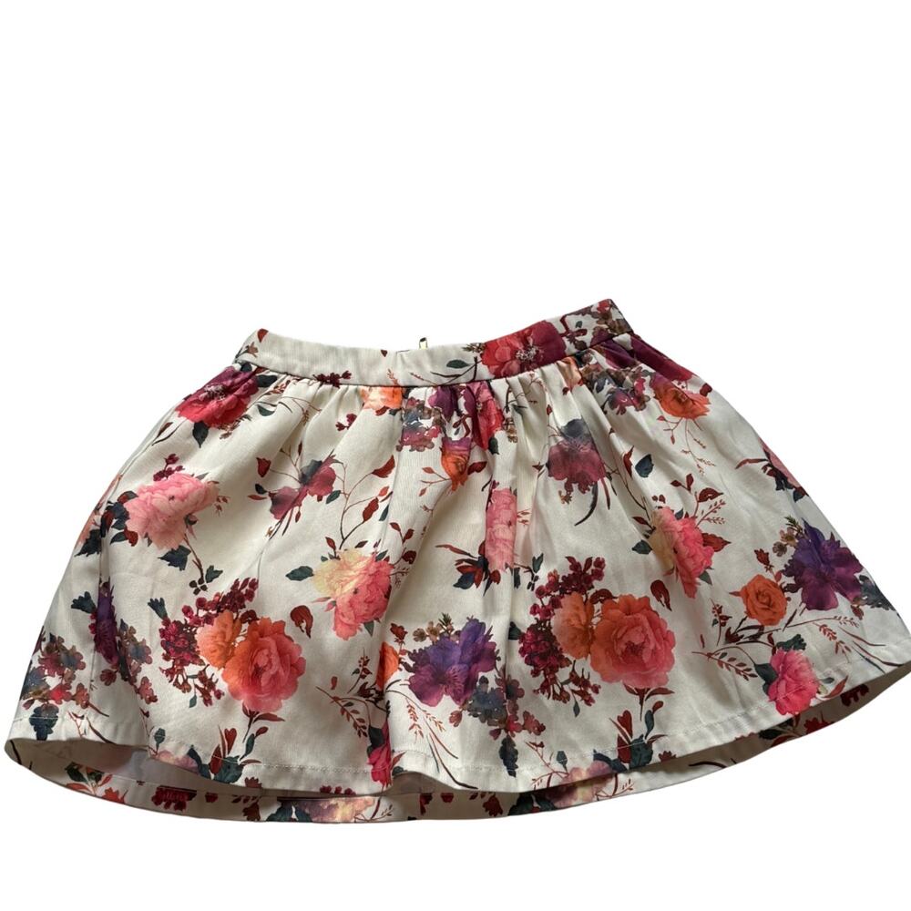 Girls Floral Circle Mini Skirt Size 7-8 Cottagecore Fairycore Lined Forever 21